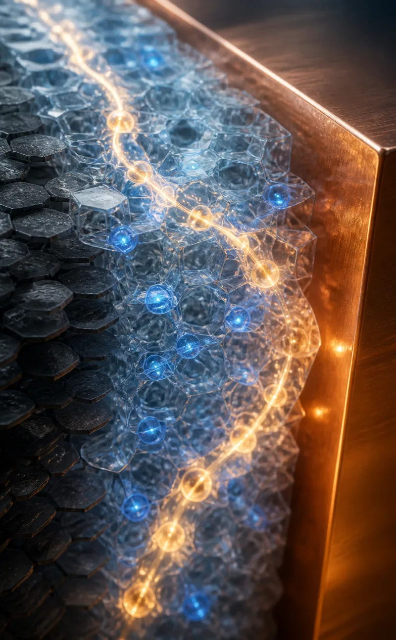 3D 渲染风格的固态电池界面