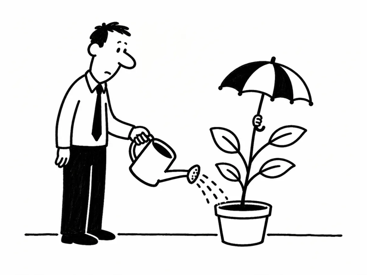 粗头毡笔视觉双关呈现的无字极简漫画代表图
